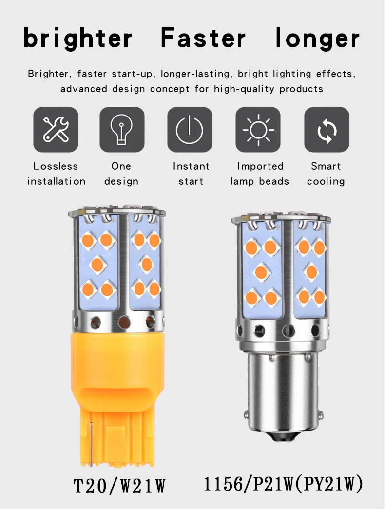 1 шт. P21W светодиодный 1156 BA15S PY21W BAU15S 3030 35SMD лампочки Canbus T20 7440 W21W светодиодный светильник для автомобилей сигнала поворота светильник, желтый, белый