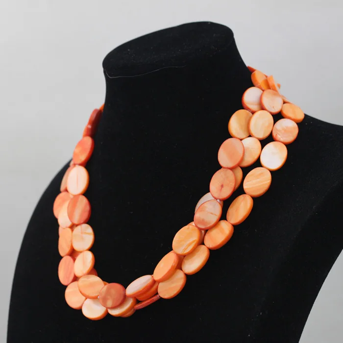2016 New Fabulous Orange Disk Shell Necklace Romantic Wedding Bridal Jewelry Birthday Hot Sale Free Shipping SP030 | Украшения и