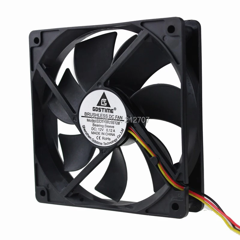 5 шт. gdstime 120x25 мм 12 В 3Pin 12 см 120 мм DC чехол для ноутбука вентилятор охлаждения