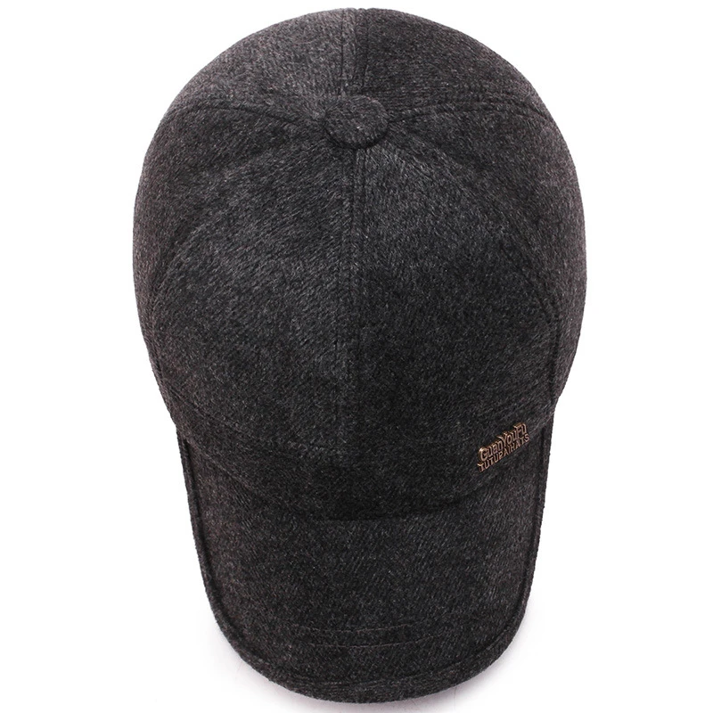 High Quality Winter Men's Baseball Cap With Ear Flaps Gorra Hombre Snapback Hat Warm Thicken | Аксессуары для одежды