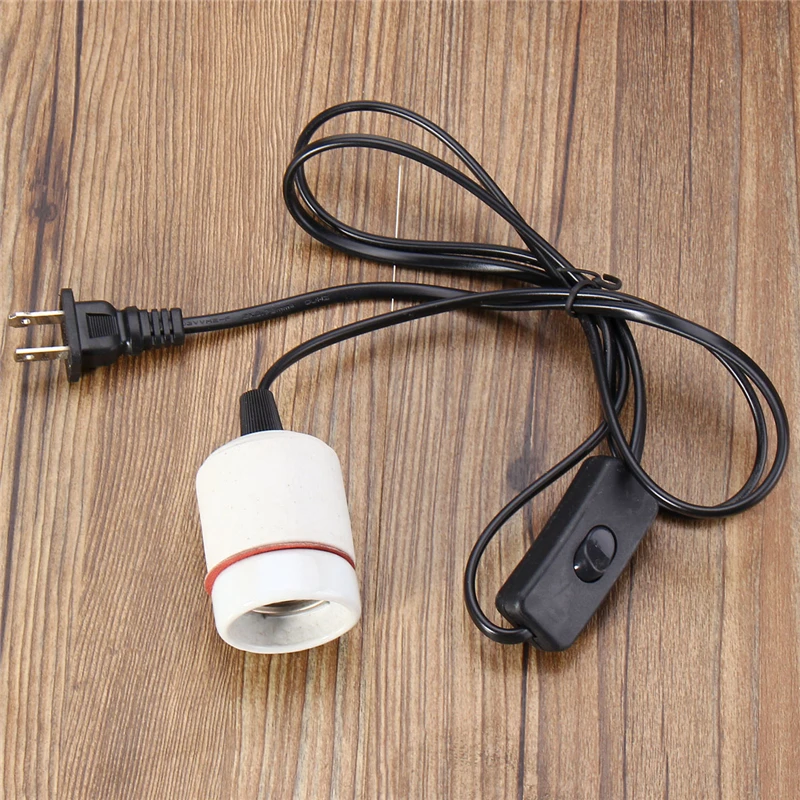 

Reptile Vivarium Habitat Ceramic Heat Lamp Holder Light E27 110V-240V Switch Socket Adapter Warm Lamp Fitting EU Plug Black