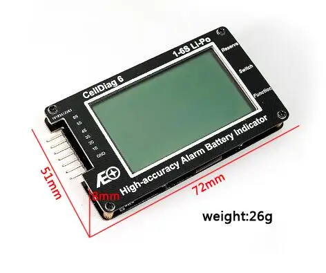 RC C6 Высокая точность сигнализации индикатор батареи Lipo батарея индикатор напряжения монитор, Вольт-метр звуковой сигнал
