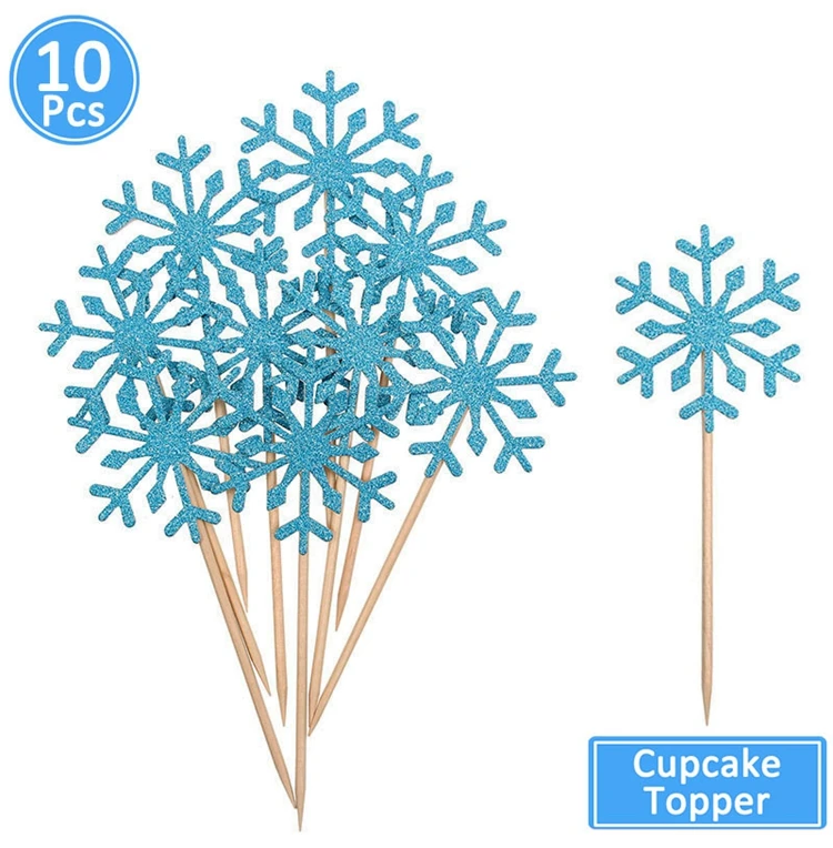 10 шт. снежинки кекс топперы рождественские украшения для дома украшения год Санта Клаус