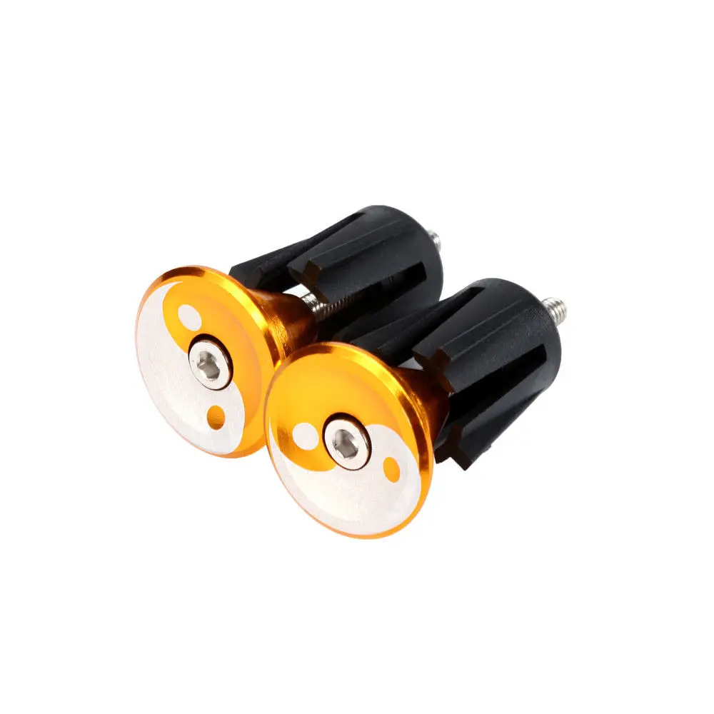 yellow MrY 1 пара велосипедных головок для руля, заглушки для велосипеда, алюминиевые Заглушки для руля велосипеда, высокое качество, рукоятка, заглушки для крышки - Цвет: yellow