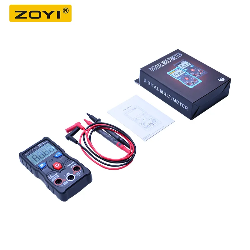 ZT-S2-With-Box ZOYI ZT-S2, цифровой мультиметр, тестер с автоматическим диапазоном, true rms Multimetro AC DC 600 в вольтметр+ батарея/NCV тест, ЖК-подсветка - Цвет: ZT-S2-With-Box