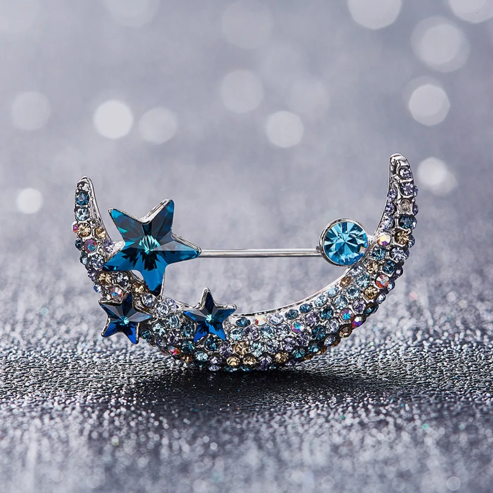 PANDA100 Подарочные ювелирные броши для женщин кристаллические Swarovski с Луной