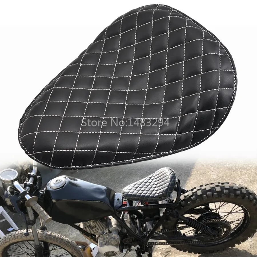 

Motorcycle Seat Black Synthetic Leather Diamond Solo Driver Seat Rider Saddle Fit For Harley Sportster Bobber Custom