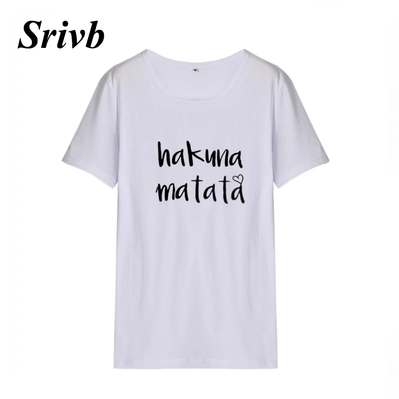 Srivb Hakuna Matata 2018 Летняя женская футболка в стиле хип-хоп больших размеров корейская