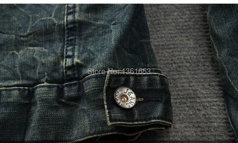 

American flag denim jacket for men Fashion motorcycle coat cowboy jacket denim coat denim jacket with fur for men