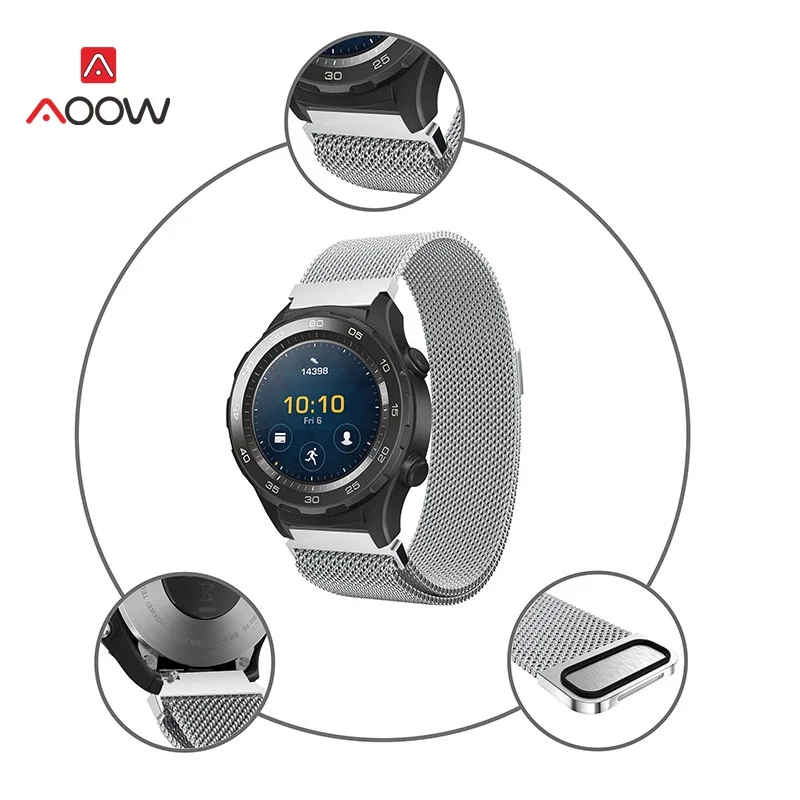 Магнитная Миланская петля для samsung gear S2, Xiaomi, ремешок для часов, ремешок из нержавеющей стали, сетчатый сменный Браслет, универсальный ремешок для часов