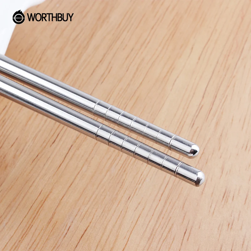 WORTHBUY китайские 304 палочки для еды из нержавеющей стали жарки многоразовые