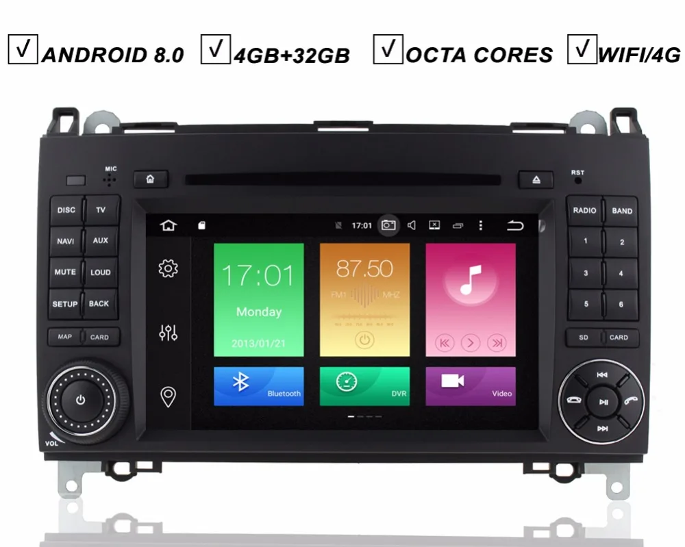 Автомобильный DVD плеер с GPS Android 8 0 для Mercedes Benz Sprinter VW Crafter W906 Viano Vito W169 W245