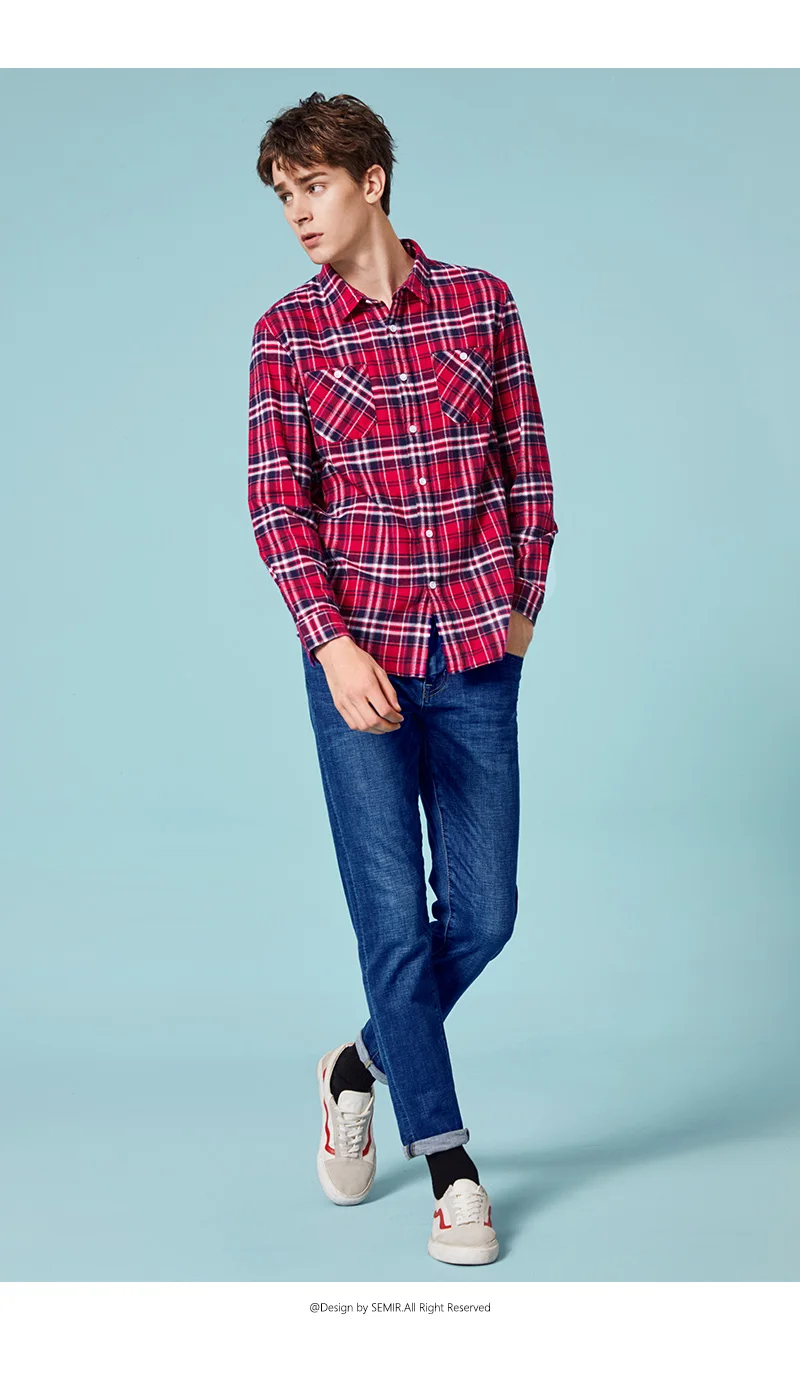 SEMIR, новинка, мужские Стрейчевые повседневные джинсы, брюки, тонкие ноги, большой размер, трендовые классические деловые мужские ковбойские длинные штаны