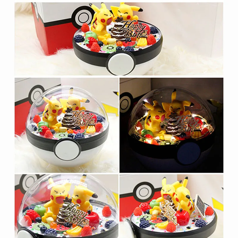Японские Аниме фигурки и игрушки Pokeball Monster Pikachu DIY led ball торт ко дню рождения