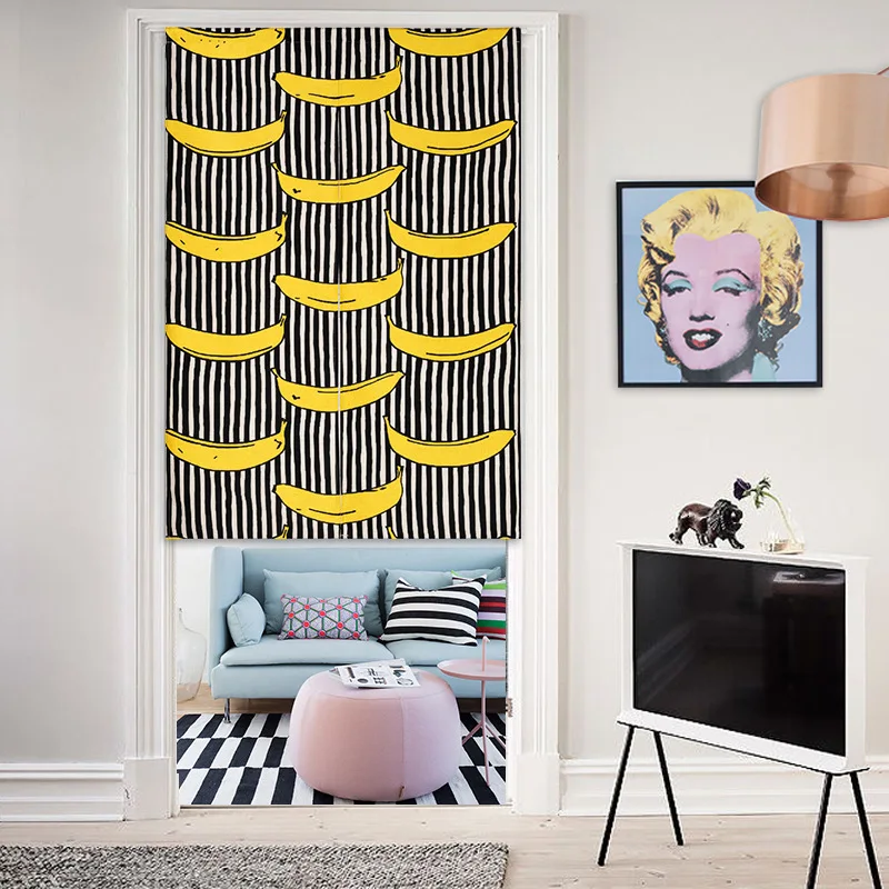 Бесплатная доставка Шторы хлопок белье Декоративные Двери тропических растений