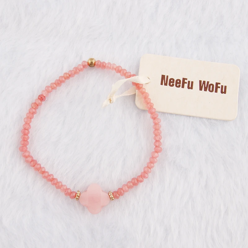 NeeFu WoFu хрустальные бусины браслет натуральный pulseira Mulher Pulsera de piedra Mujer de Bohemia эластичный браслет серебряные ювелирные изделия