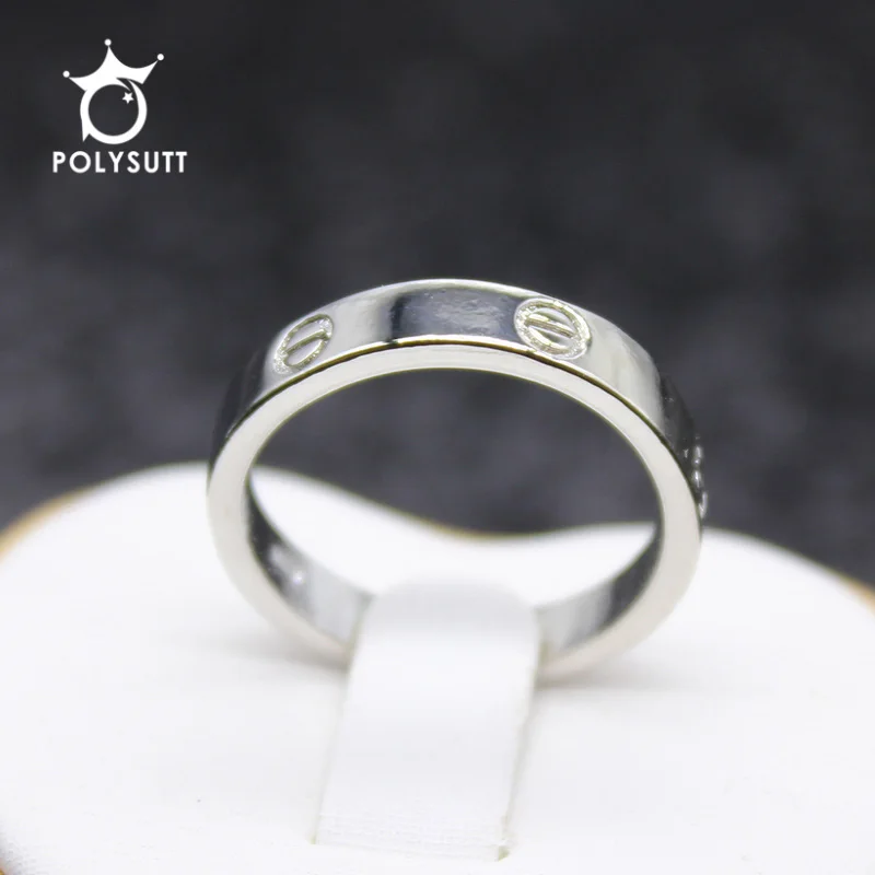 Polysutt моды простые любители серебро Цвет кольца из нержавеющей стали зеркальная