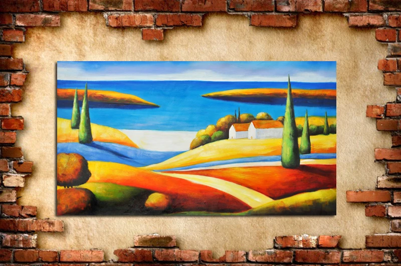 Бесплатная доставка картины ручной росписи красивый морской пейзаж искусство на