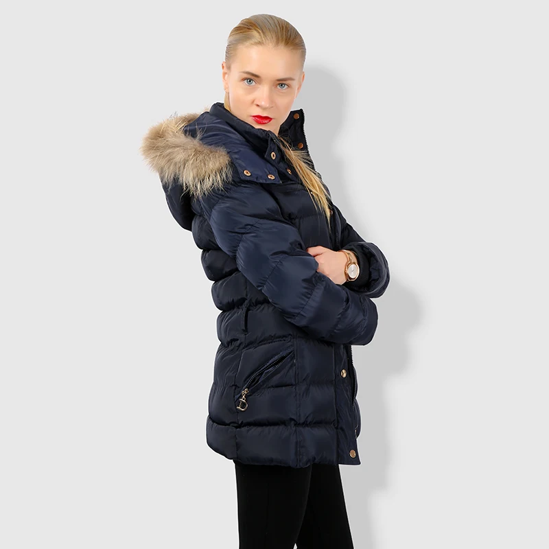 Супер теплая хлопковая стеганая парка Женское пальто с пряжкой Тонкая зимняя