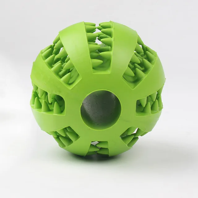 Зеленый Pet Sof Pet игрушки для собак Забавный интерактивный эластичный шарик жевательная игрушка для собаки зуб чистый шар еды Экстра-жесткий резиновый мяч - Цвет: Зеленый