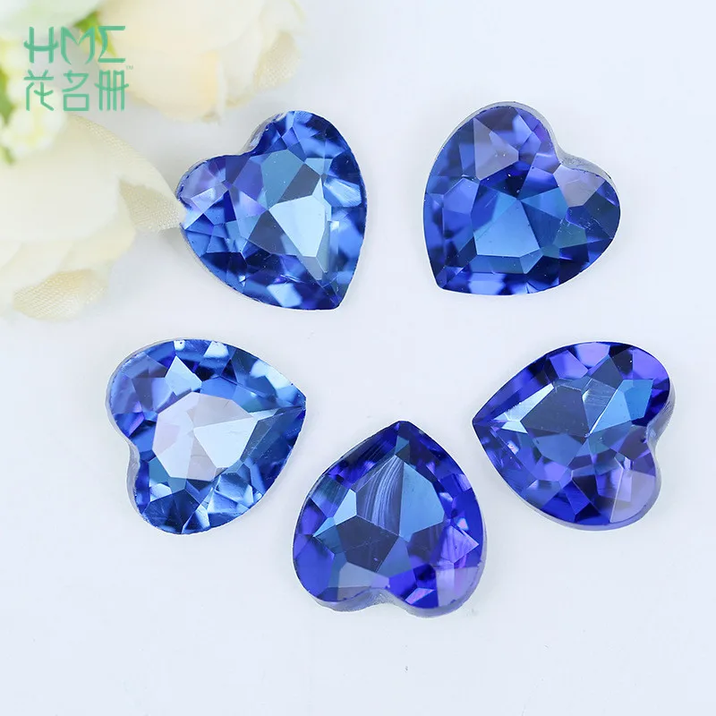 Various color Glass Crystal heart shape glue on rhinestone beads For Clothing diy phone accessories 8mm 10mm 12mm 14mm 18mm 27mm | Дом и сад