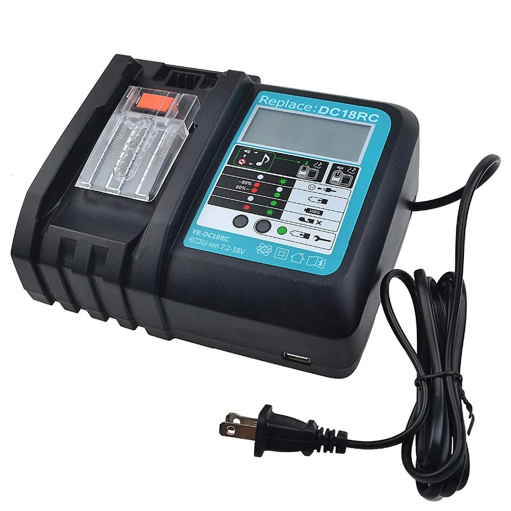 Зарядное устройство с ЖК дисплеем для литий ионных аккумуляторов Makita