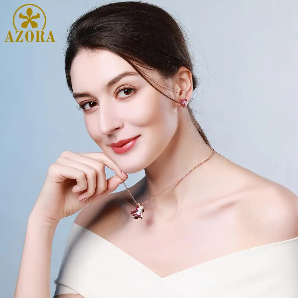 Азора Розовый Ангел из розового золота ювелирные наборы с австрийскими