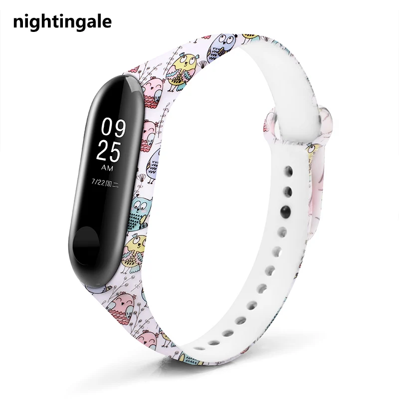 nightingale BOORUI ремешок Miband 3 pulsera удобный mi band 3 ремешок различные умные аксессуары ремешок для xiaomi mi band 3 браслет - Цвет: nightingale