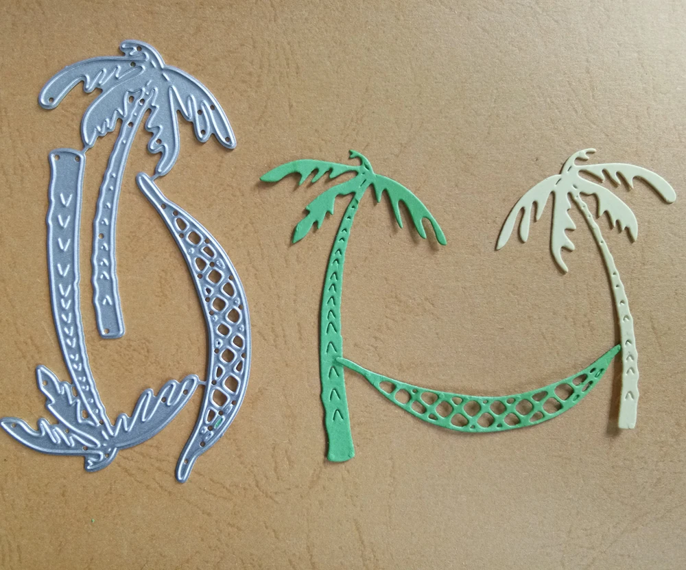 Кокосовые пальмы гамак рамка металлические режущие штампы трафареты для DIY