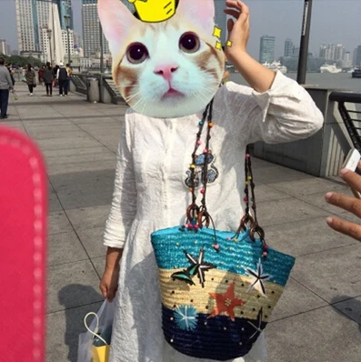 2016 новая популярная цветная соломенная сумка через плечо большая пляжная