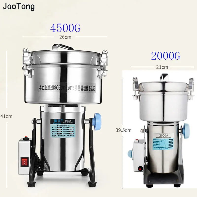 

Electric Mill Dry Food Crops Big Capacity 4500G Grain Flour Grinder Stainless Steel Coffee Bean Powder Crusher Gristmill