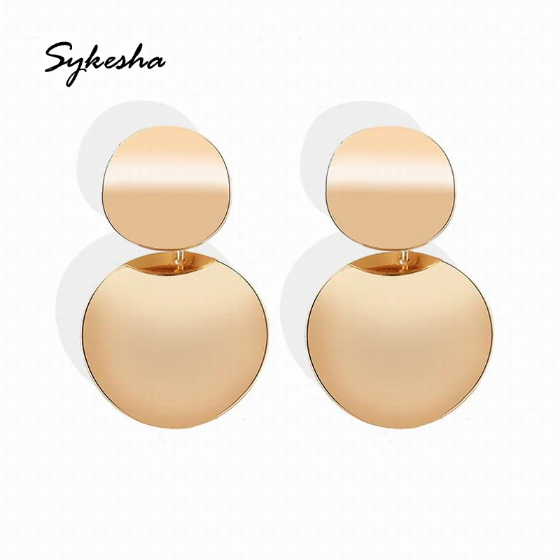 2019 Европейская американская мода преувеличенный металлический диск ювелирные