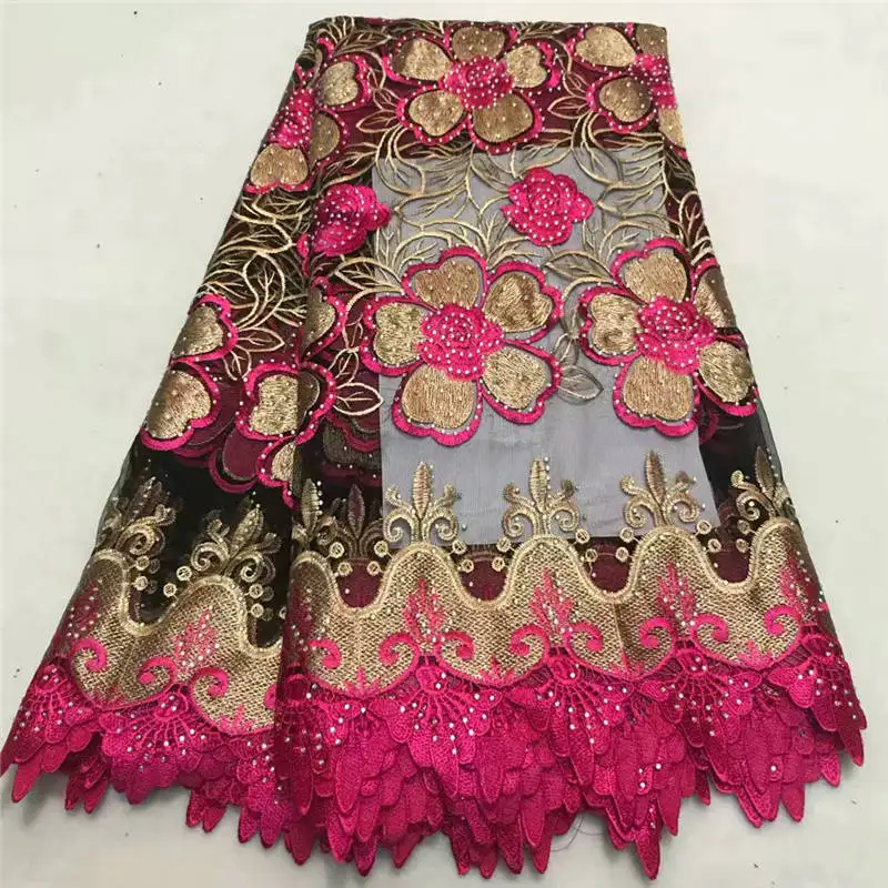 Tulle Embroidered Net Lace African French Laces Fabrics High Quality Nigerian 2018 With stone A1309 | Дом и сад