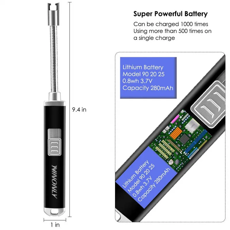 Электрическая дуговая Зажигалка USB перезаряжаемая ветростройкая зажигалка с 360