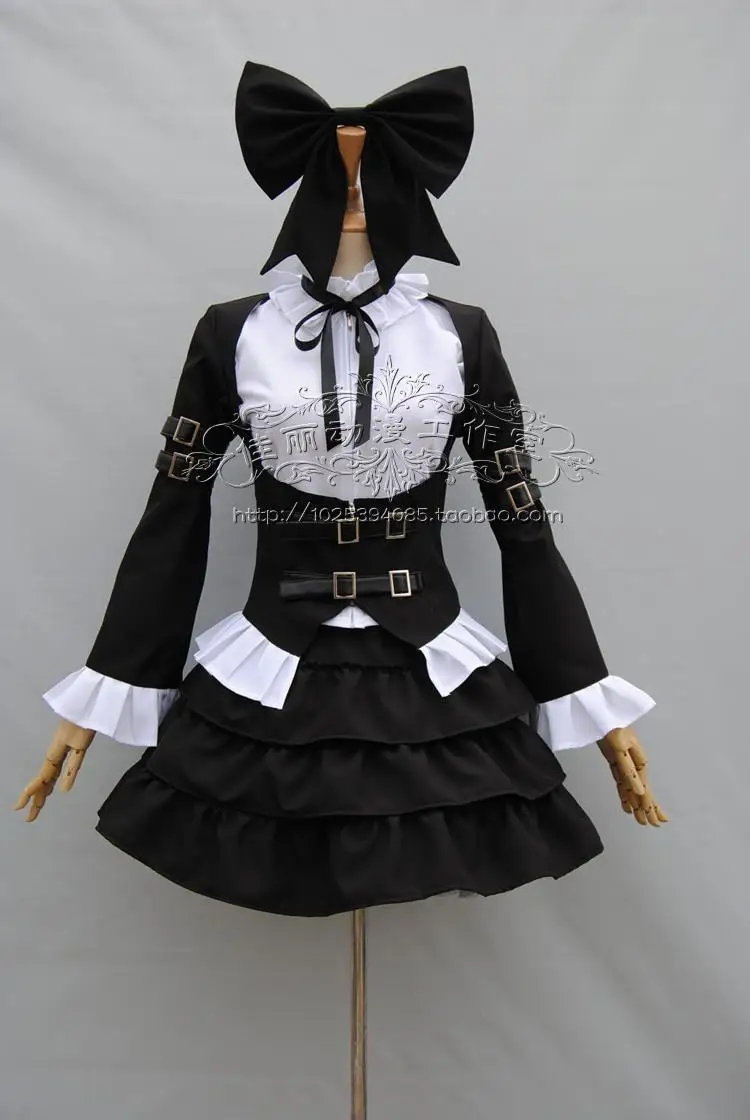 

Fairy Tail Erza Scarlet Black Maid Lolita Cosplay Costume Cutome-made