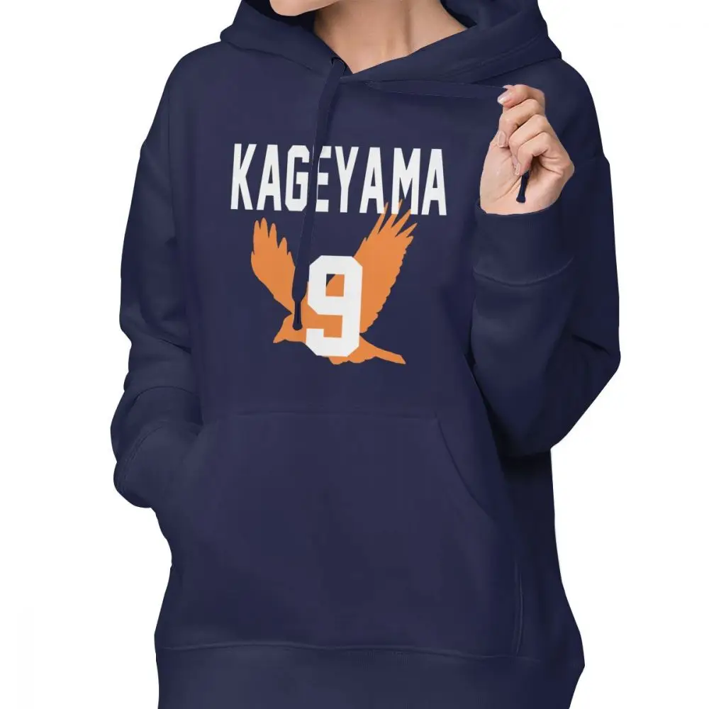 Номер 2 Толстовка Haikyuu Джерси Kageyama номер толстовки хлопковые красные толстовки женские с длинным рукавом Уличная одежда Простой пуловер Толстовка - Цвет: Тёмно-синий
