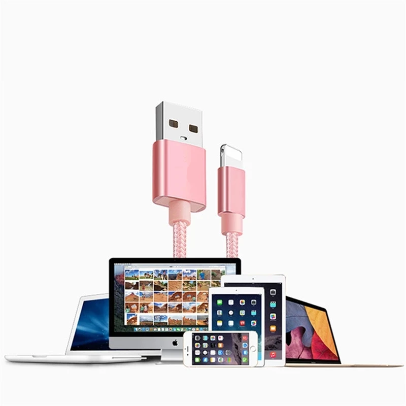Ikismo 2A Быстрая зарядка USB нейлоновый кабель для iPhone XR XS MAX X 8 7 6 Plus 5S ipad mini быстрое зарядное Освещение кабели для передачи данных