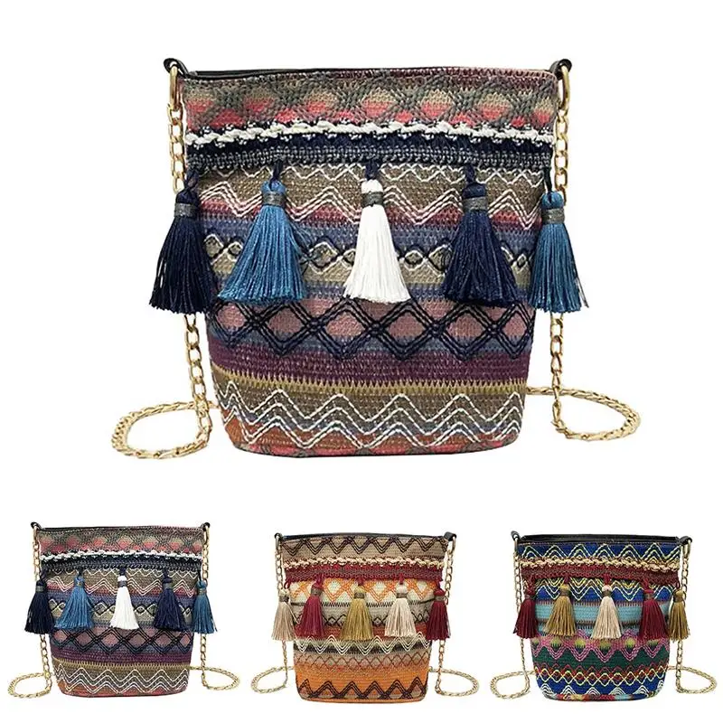 Сумка через плечо женская летняя модная Пляжная с кисточками и цепочкой | Багаж