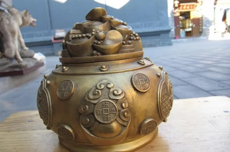 7 &quotКитайский буддистский храм латунный резной корнуопийный Курятник для