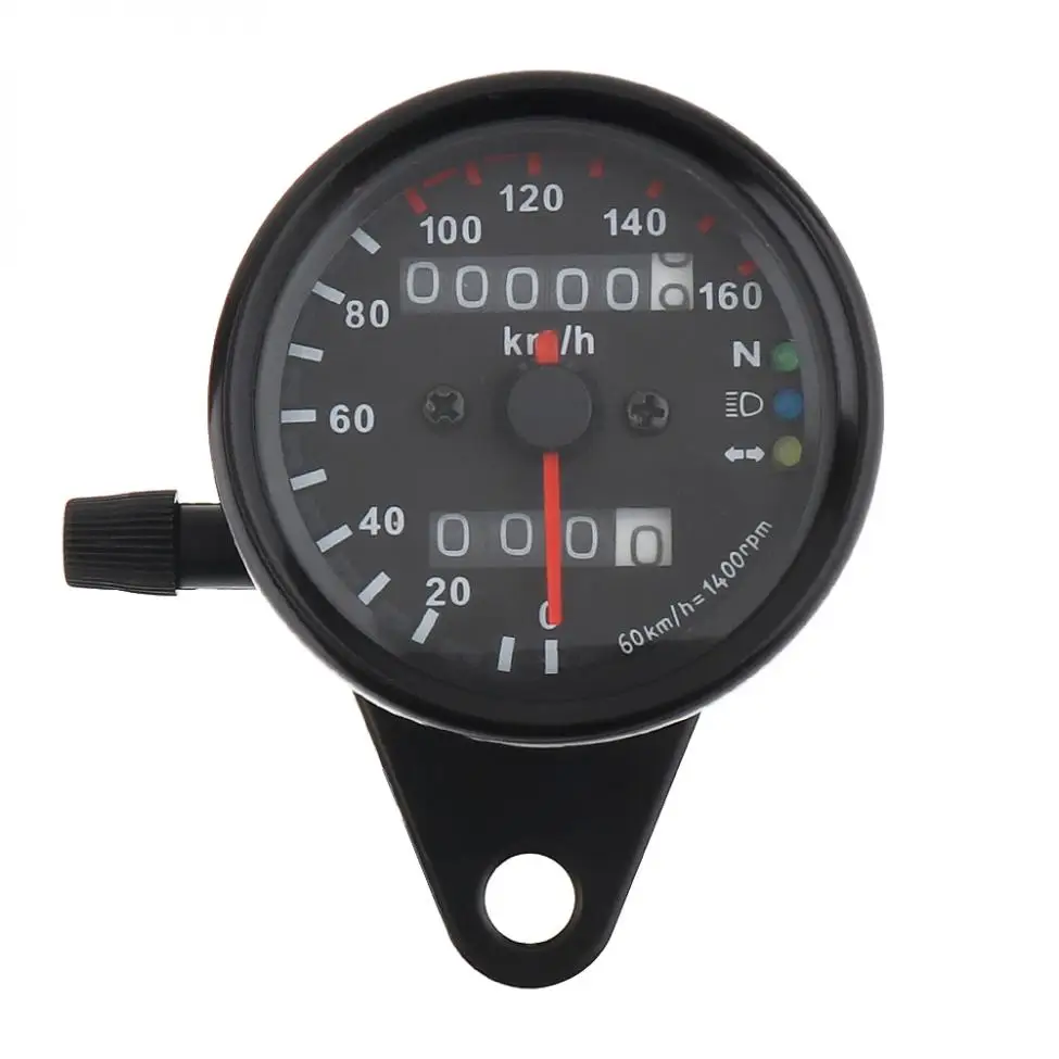 12V Universal Two Color LED Night Light Motorcycle Speedometer Metal Double Counting Mileage Meter Speed Code Table | Автомобили и