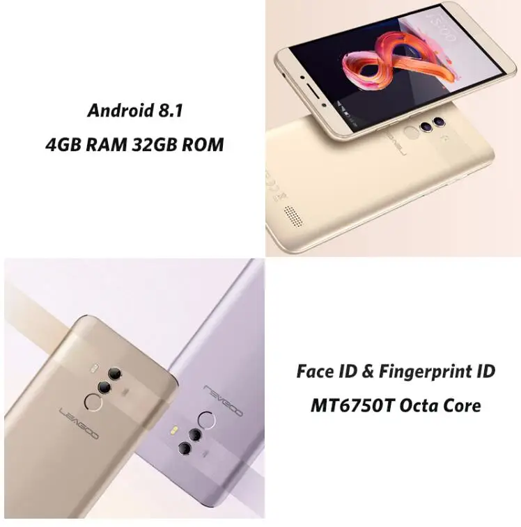 2018 new LEAGOO T8s Mobile Phone 5.5&quotFHD Android 8.1 RAM 4GB ROM 32GB MT6750T Octa Core cellphone Face ID 13MP 4G LTE Smartphone |