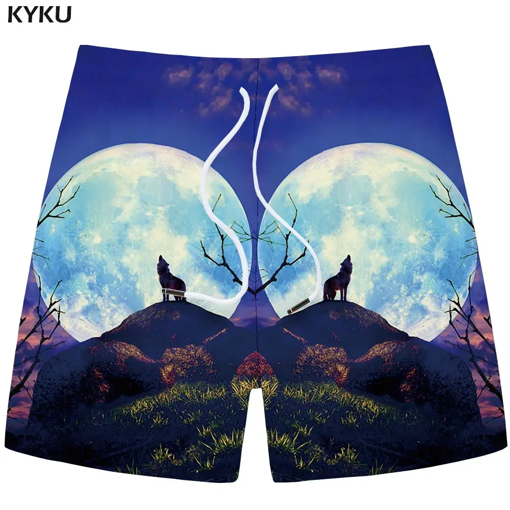 KYKU Wolf шорты мужские повседневные короткие брюки карго черные пляжные шорты с 3d принтом готические мужские шорты для фитнеса новые мужские летние шорты - Цвет: Mens Shorts 07