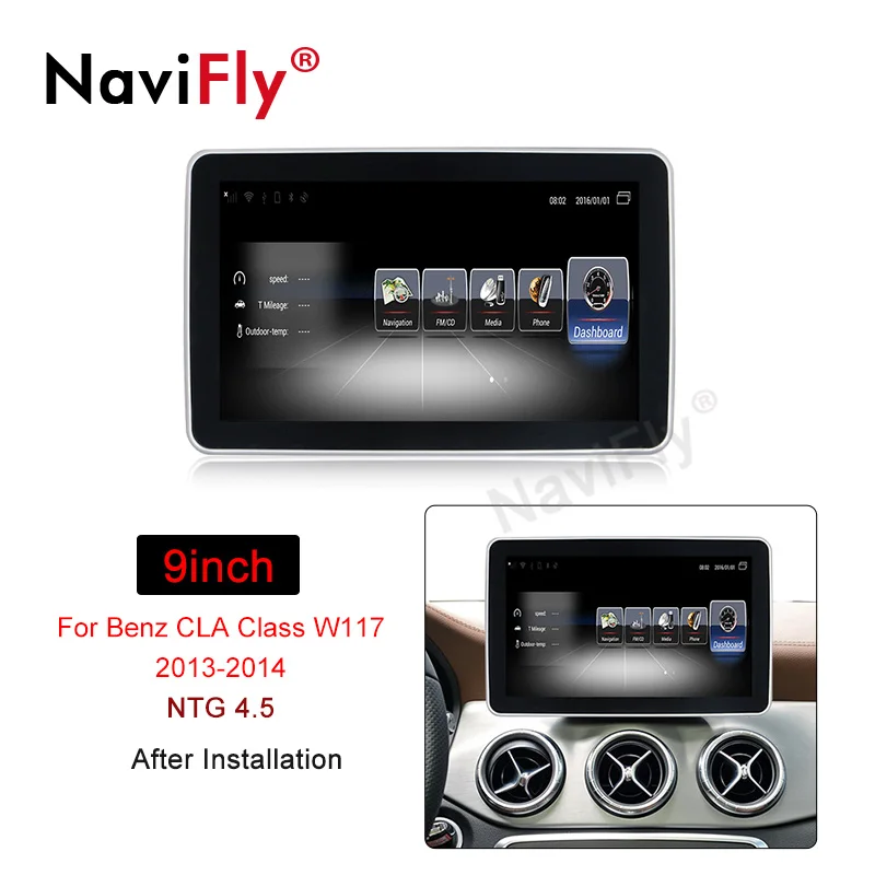 NaviFly 9 дюймов 4G LTE автомобильный мультимедийный плеер для Mercedes Benz CLA W176 2013- NTG 4,5/NTG 5,0 Android 7,1 3 ГБ+ 32 Гб 4 ядра