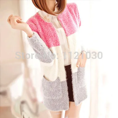 Женский мохеровый кардиган длинный зимний весенний |