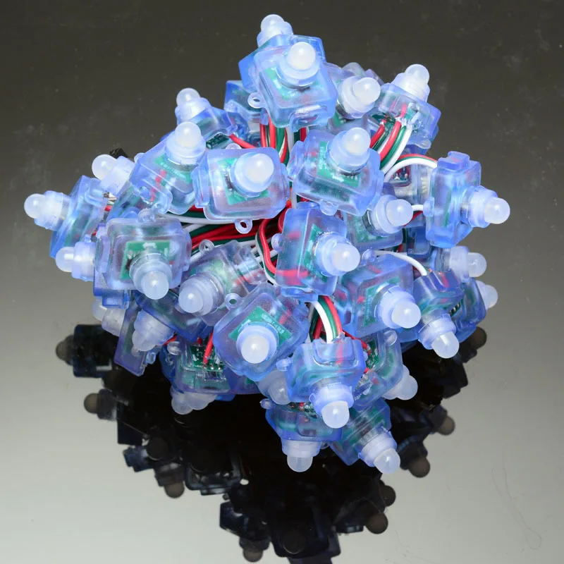 50 шт. 12 мм квадратный цифровой диффузионный модуль WS2811 красный зелёный синий