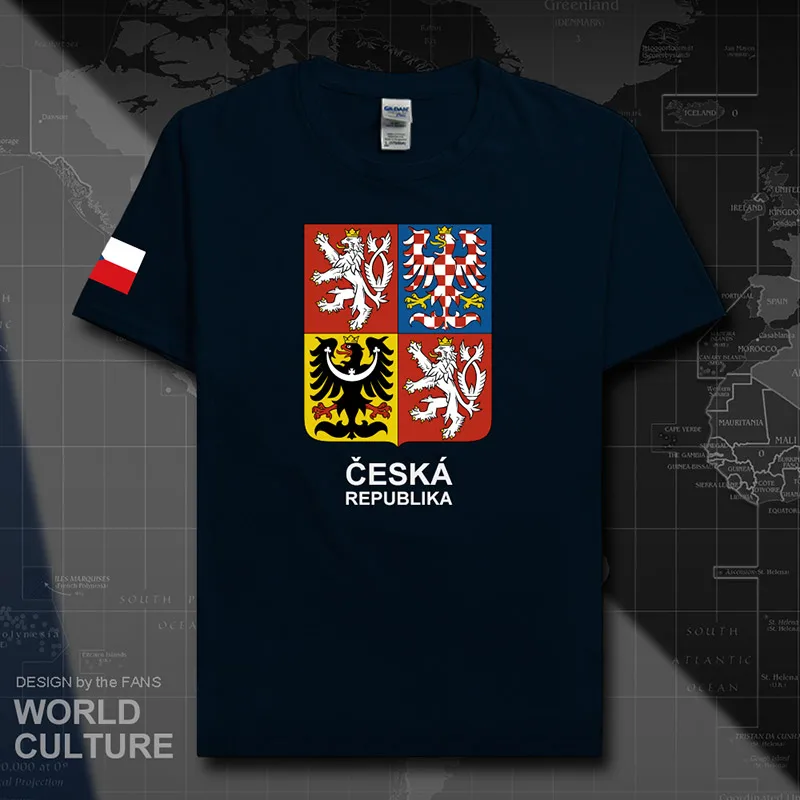 T01navy Мужские футболки в чешском стиле,, трикотажные футболки, хлопковая футболка, спортивная одежда, футболки, флаги стран, CZE 20 - Цвет: T01navy