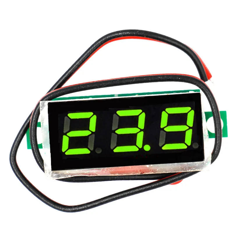 Green DC 2,4 V-30 V 0,28 дюймов ЖК-дисплей цифровой Панель вольтметр Вольт тестер Датчик измеритель напряжения для автомобиля мотоцикла 42% OFF - Цвет: Green