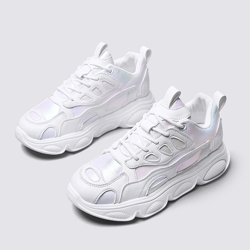 Женские кроссовки Basket Femme; модные белые женские кроссовки на толстой платформе; повседневная обувь из искусственной кожи; цвет розовый; Schoenen Vrouw