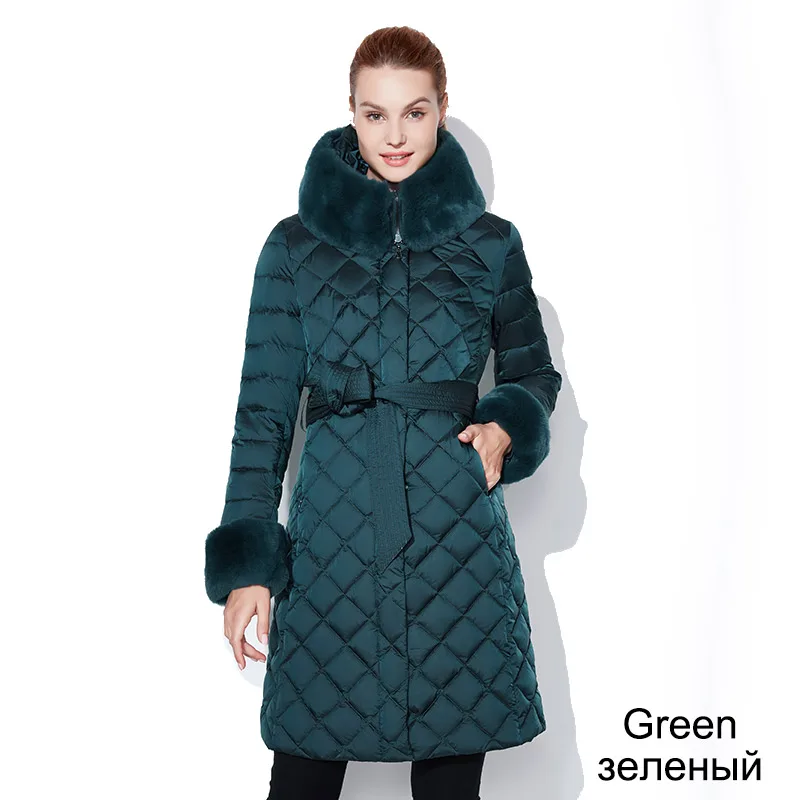 GREEN Зимние классические куртка женщин camperas mujer abrigo invierno пальто женщин парк плюс размер меховой воротник 4xl зима толстые разделе - Цвет: GREEN