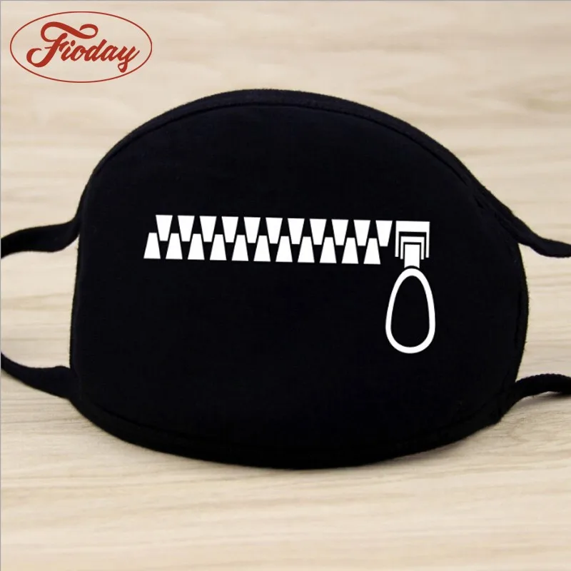 Fashion Unisex Cartoon Pattern Black Cotton Face Mask Cute 3D Print Half Face Mouth Muffle Masks Outdoor Cycling Mask A12D15